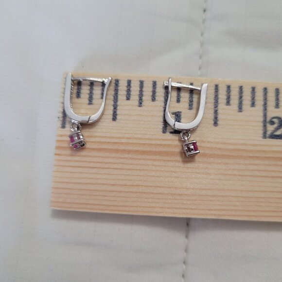Ruby Sterling Dangle Earrings - Picture 10 of 11